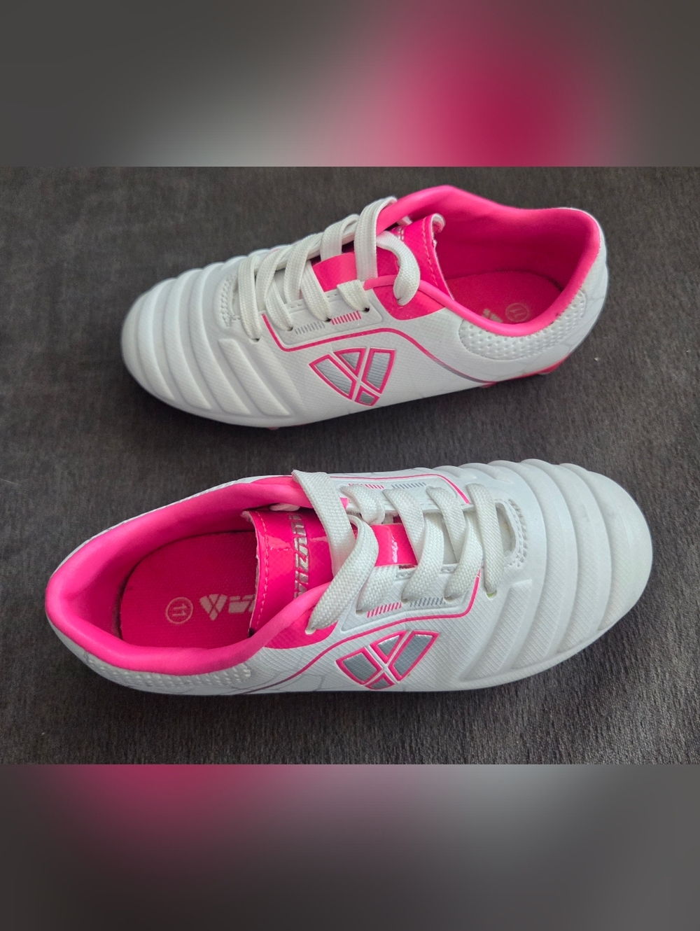 Vizari Girls Soccer Shoes Size 11 C Pink And White - Picture 4 of 8